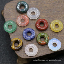 Crystal Agate Semi-Precious Stone Bagel Colorful Nostalgic Circle Jewelry Accessories Bulk Beads